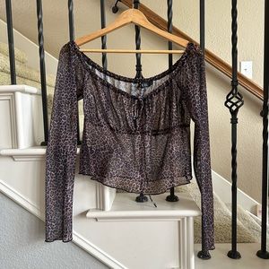 Motel Rocks cheetah sheer top